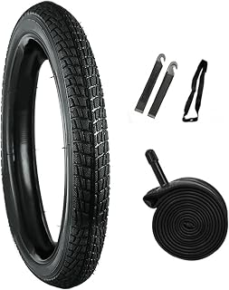 Bike Tire, 12X1.75 Kids Bike Tire with Inner Tube Thickened Rubber Grooved Pattern Strong Grip Anti Slip Bike Parts