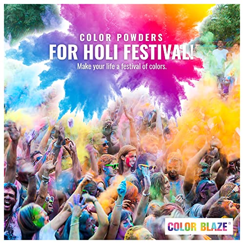 Color Blaze Holi Colored Powder - 5 Lbs Of Each Color - Pink, Orange, Yellow, Green, Blue, Purple - For Toss, Rangoli, Fun Run, War, Party & Festival - Pack Of 6 Bags - 30 Pounds In Bulk #TOP2