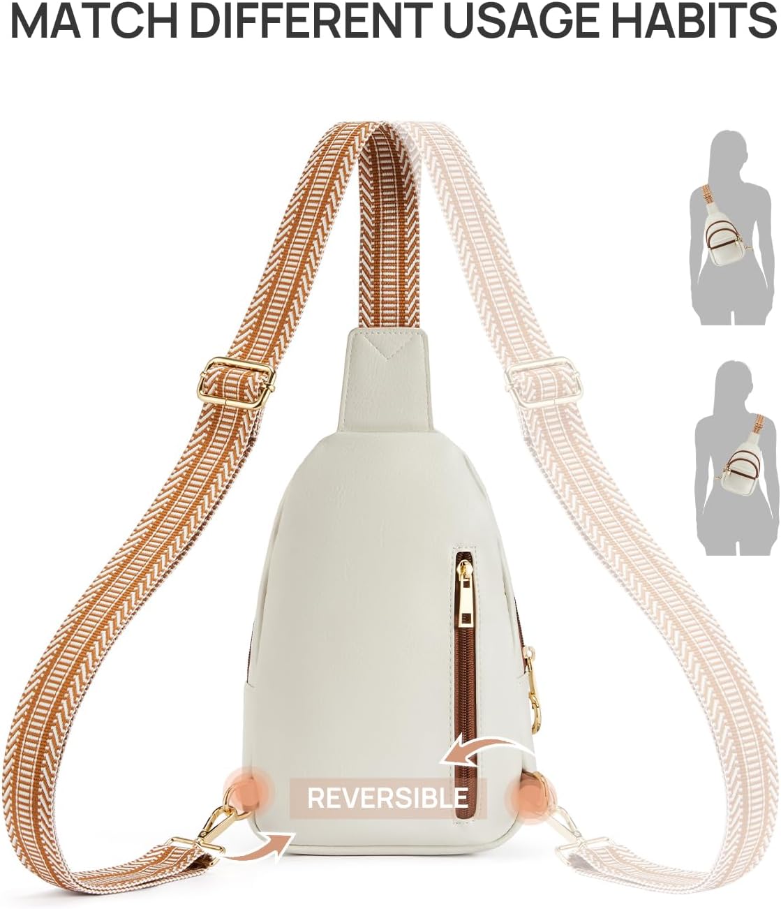 CHOLISS Anti Theft Small Sling Bag for Women and Men RFID Leather Crossbody Bags Fanny Pack Chest Bag Travel Purse Daypacks - Image 6