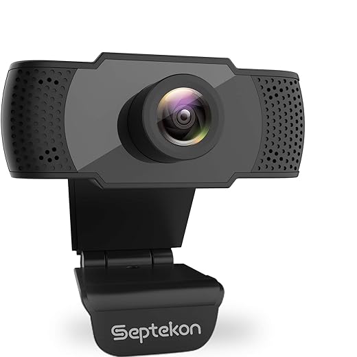 Septekon 1080P HD Webcam with Microphone, Streaming Computer Web Camera for Laptop/Desktop/Mac/TV, USB PC Cam for Video Calling, Conferencing, Gaming