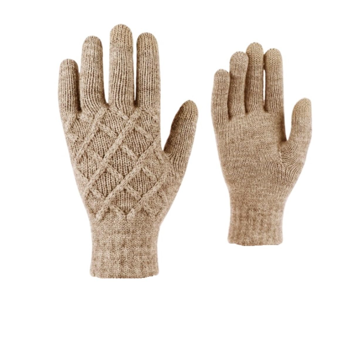 Guantes Deportivos Cálidos Guantes De Invierno For Mujer con Pantalla Táctil, Elásticos, Cálidos, con Forro De Punto, Térmicos Guantes Interiores Exteriore(Beige)