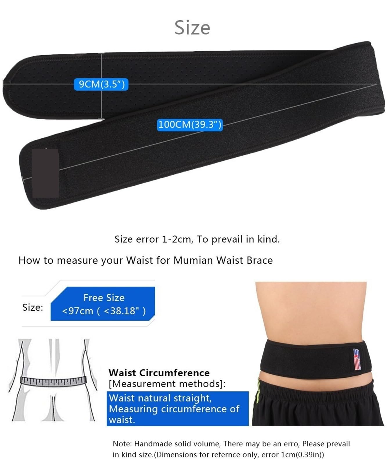 Faja Lumbar Protector elástico Ajustable de la Cintura de los Deportes de la Aptitud for Proteger la Ayuda de la Espalda y de la Cintura Cinturón Apoyo Lumbar