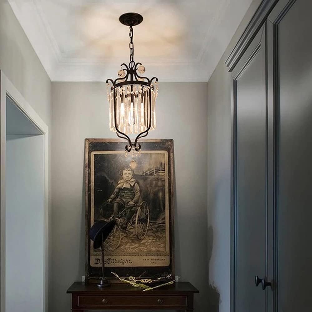 Plafonnier cristal moderne chic à hauteur réglable pour salon