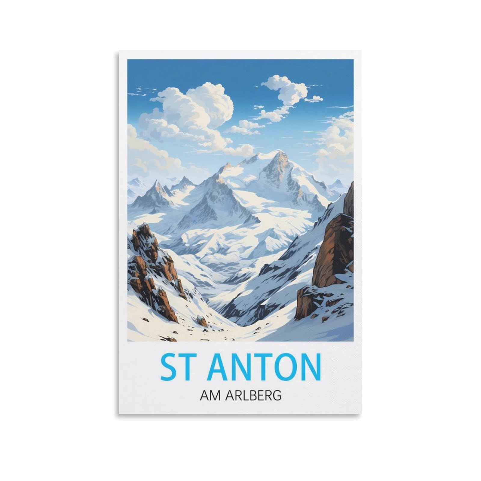 LHJOIUN St Anton Am Arlberg Vintage Travel Poster 08x12inch(20x30cm) Art Canvas Print For Living Room Bedroom Home Decoration Modern Art