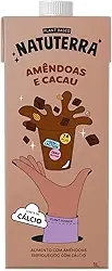 Achocolatado de Amêndoas e Cacau Natuterra 1 Litro Bebida Vegetal 100% Plant Based Sem glúten, sem colesterol, zero soja, fonte de cálcio!