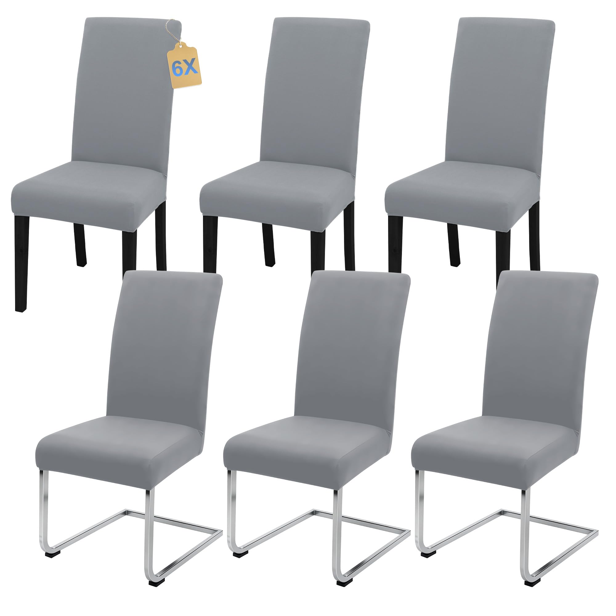SUKAIKEQA Stuhlhussen 6 Stück Stretch Stuhlbezug Schwingstuhl Esszimmer