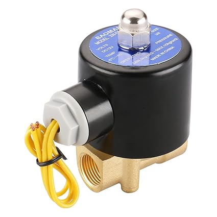 Baomain 3/8 inch Brass Electric Solenoid Valve Water Air N/C Valve DC 12V 2W-040-10