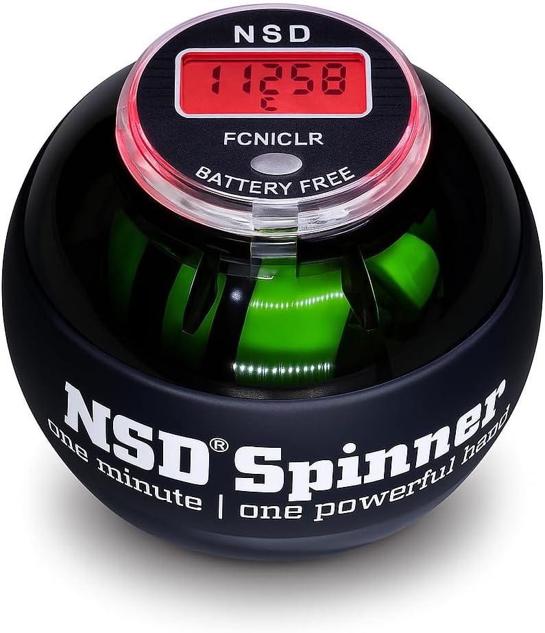 NSD Manual Thumb Wind Start Spinner Gyro Ball – Up to 15,000-18,000 RPM Premium & Durable Hand Strengthener and Wrist Exerciser for Grip Strength Training, Forearm Workout, and Pain Relief