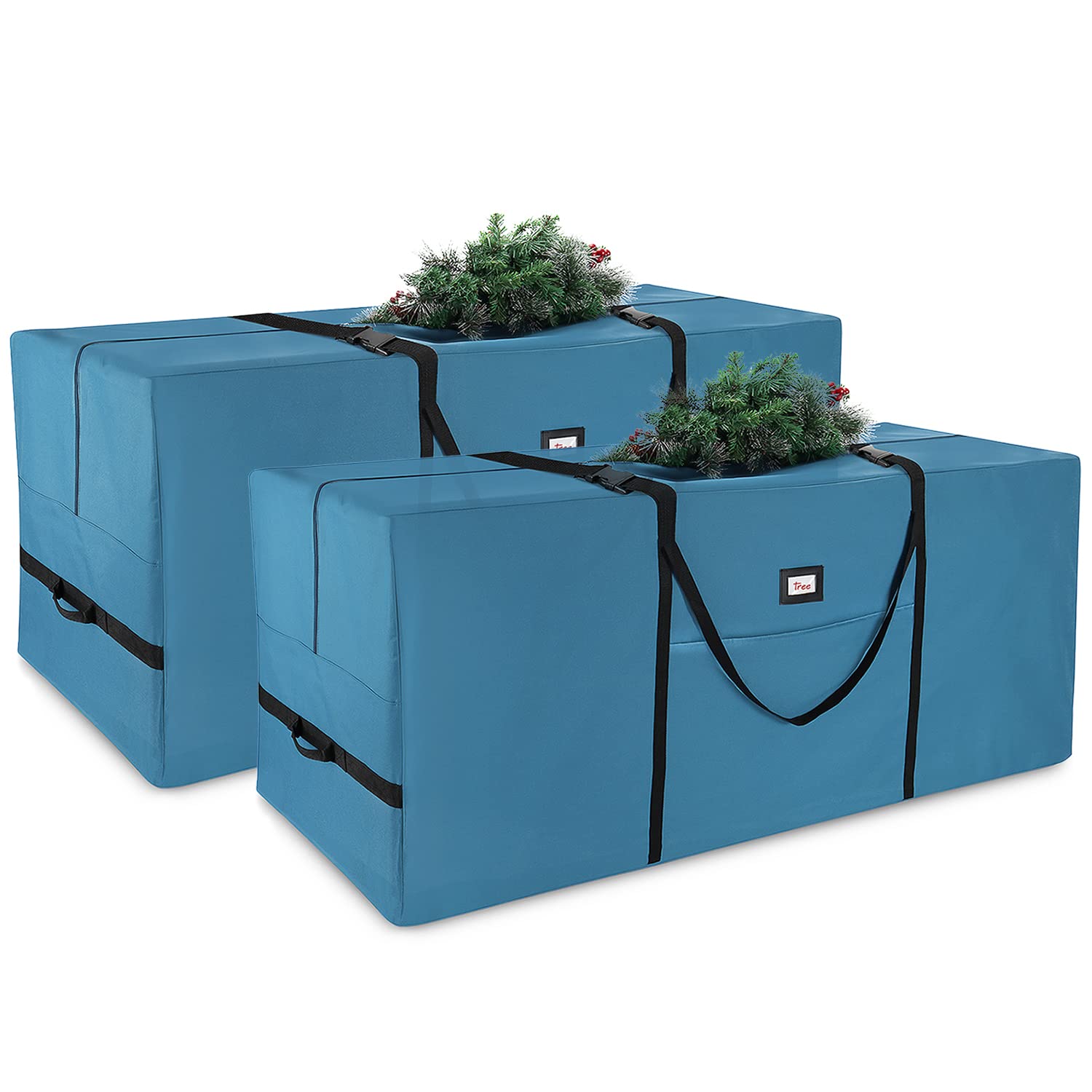 Hearth & Harbor Christmas Tree Storage Bag with Handles & Dual Zipper, Set of 2 (7.5 ft. & 9 ft.), Blue