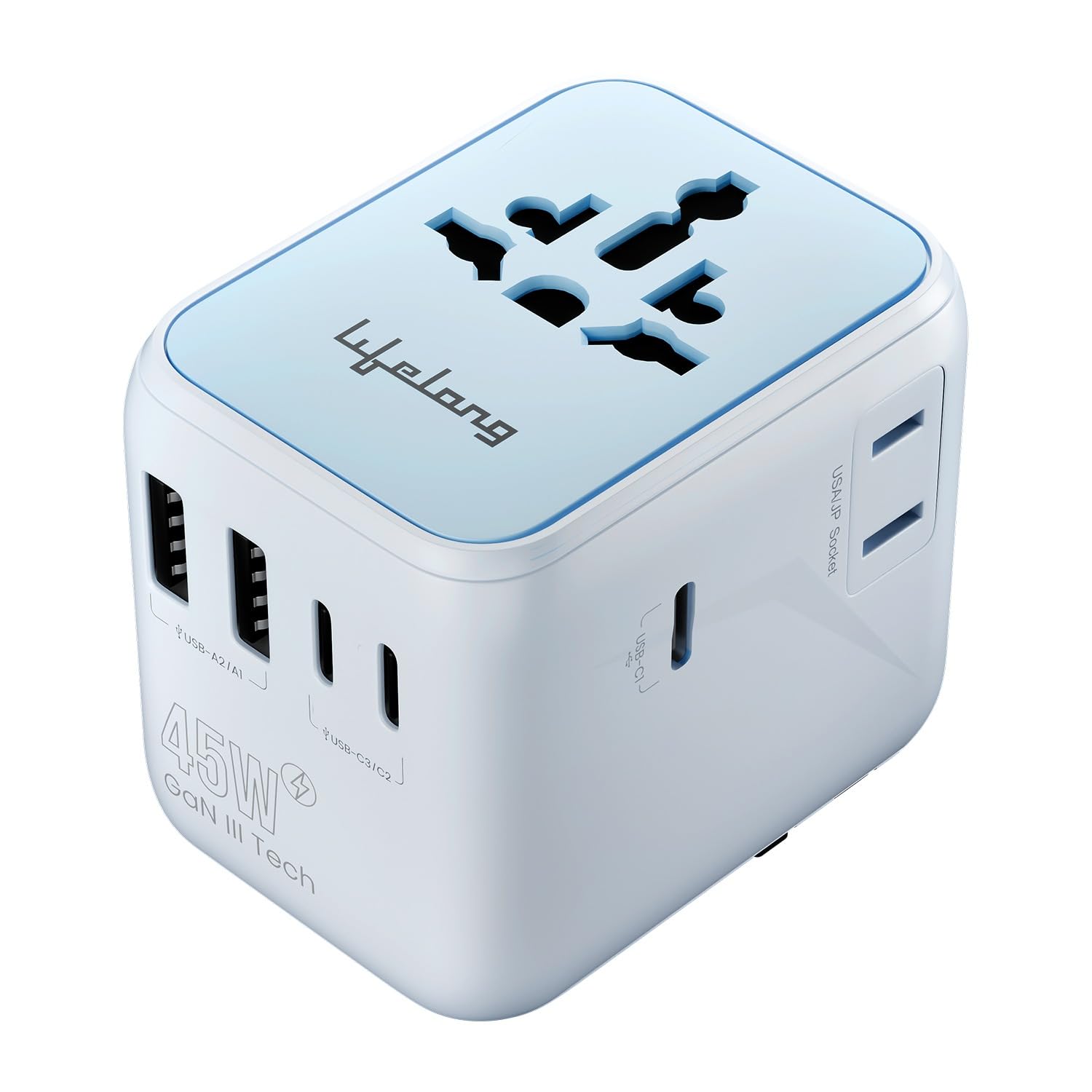 Lifelong Electronics 2500W Universal Travel Adapter All in One | 3 Type-C 45W PD & 2 USB-A 18W QC 3.0 | Dual Fuse Protection | 180+ Countries - Europe/US/Asia etc | International Socket-image-30