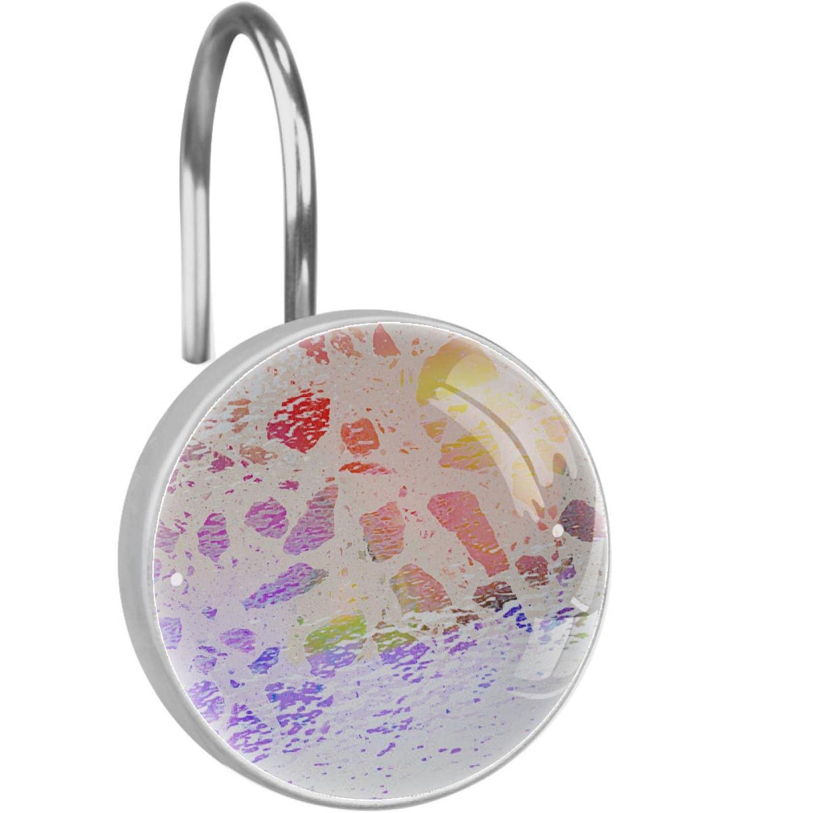 Rideau de douche impeccable avec ces 12 anneaux colorés en acier inoxydable