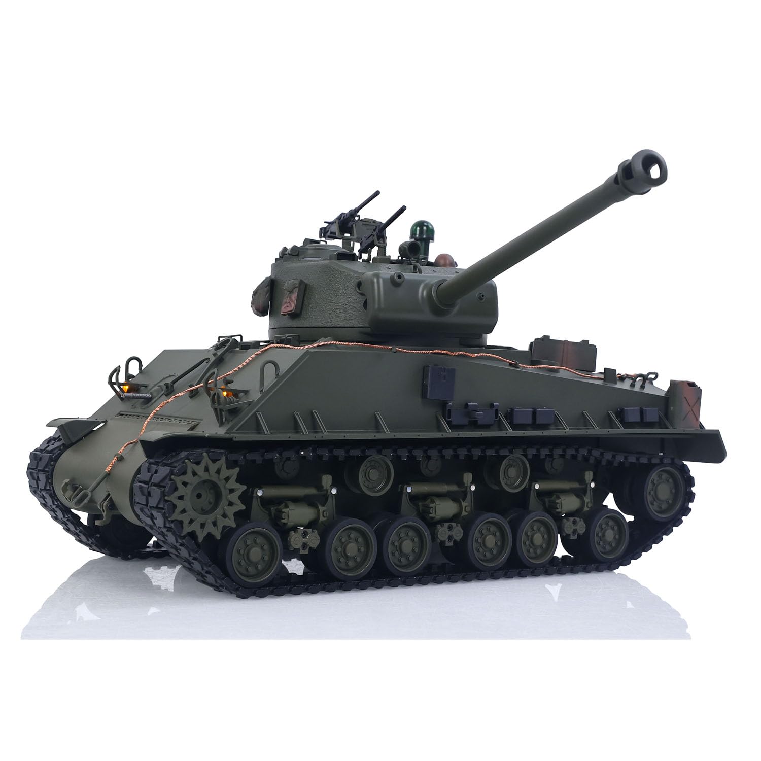 TOUCAN RC HOBBY US in Stock 1/16 RC Tank Sherman M4A3 E8 Fury Barrel IR BB Barrel Elevazione Fumo Unità Telaio Metallo Ruote Strada Rotazione 360