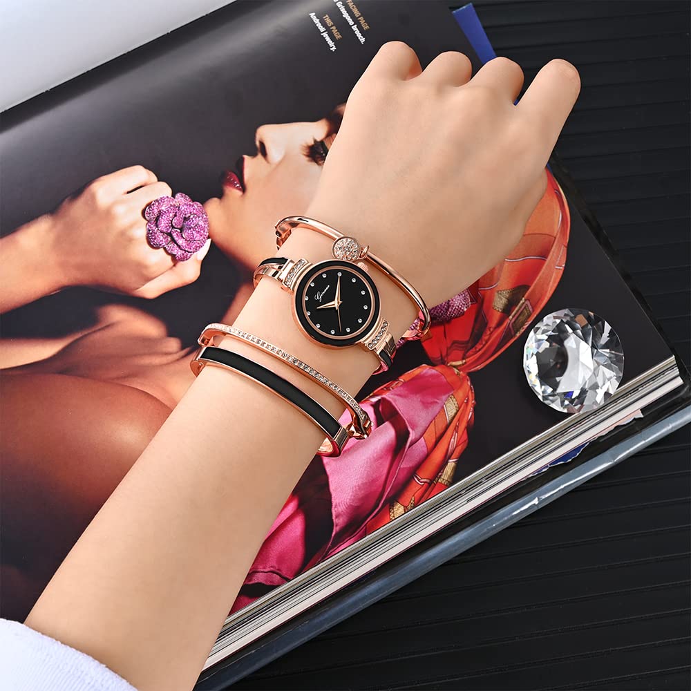 Avaner Set braccialetto e braccialetto, 4 pezzi orologio da polso & bracciale set elegante per le donne