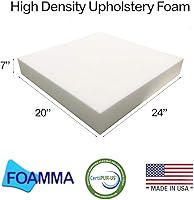 Vista 15 de Foamma 2" x 20" x 24" High Density Upholstery Foam, Chair Cushion Square Foam for Dining Chairs, Wheelchair Seat Cushion Replacement