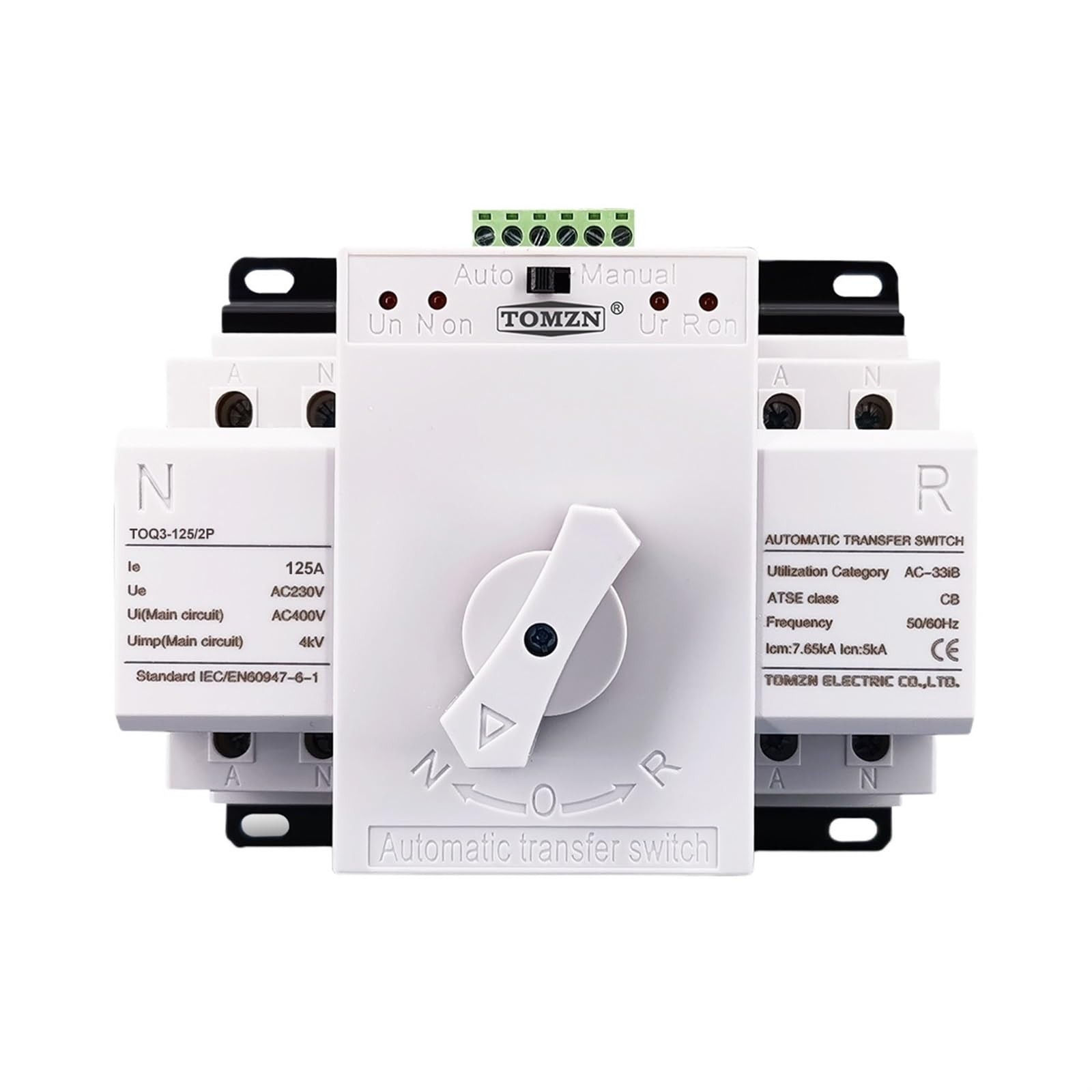 NVSFZGIYG ATS 2P 125A 230V MCB Type Dual Power Automatic Transfer Switch TOQ3-2P/125 PV City Generator