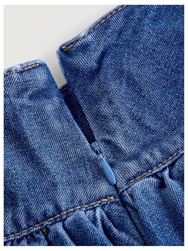 Milumia Women's High Waisted A Line Bubble Denim Mini Skirt Puffy Short Skirts3