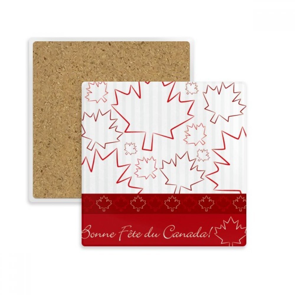 Coaster Tasse Pierre Cadeau Idéal Fête du Canada Dessous de Verre Absorbant Carré Lot de 4