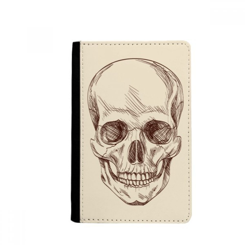 DIYthinker Human Skull Skeleton Illustrations Passport Holder Notecase Burse Wallet Cover Card Purse
