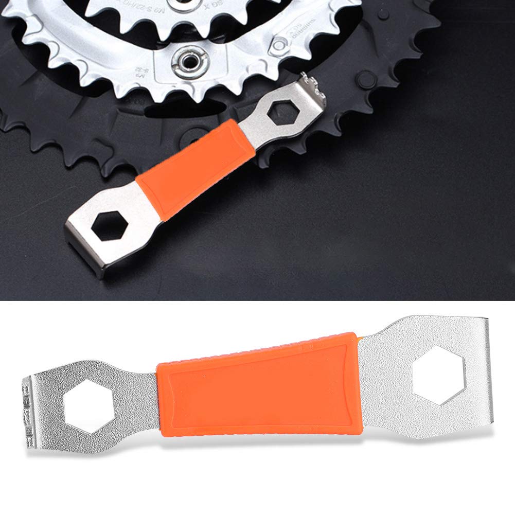 Natudeco 9/10mm Bike Wrench Carbon Steel Bike Chain Fixed Wrench Bicycle Repair Tool Crank Spanner Compact Cycling Wrench Crank Arm Bike Wrench Compact Cycling Wrench for Road and Mountain Bikes