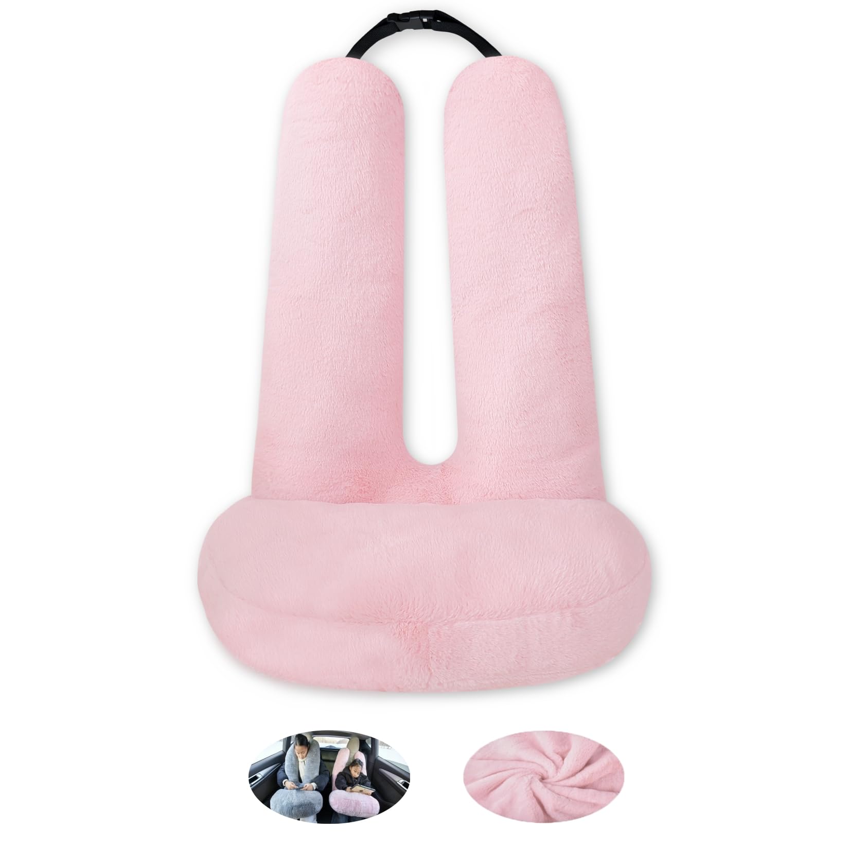 FHSGGP Travel Pillow Car Pillow Kid Car Sleeping Large Pink