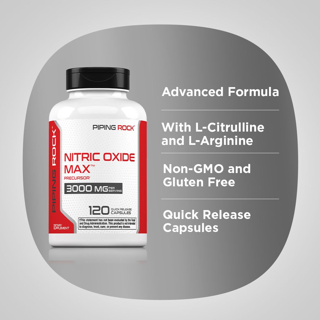 Piping Rock Nitric Oxide Max | 3000mg | 120 Capsules — Amazon image 4