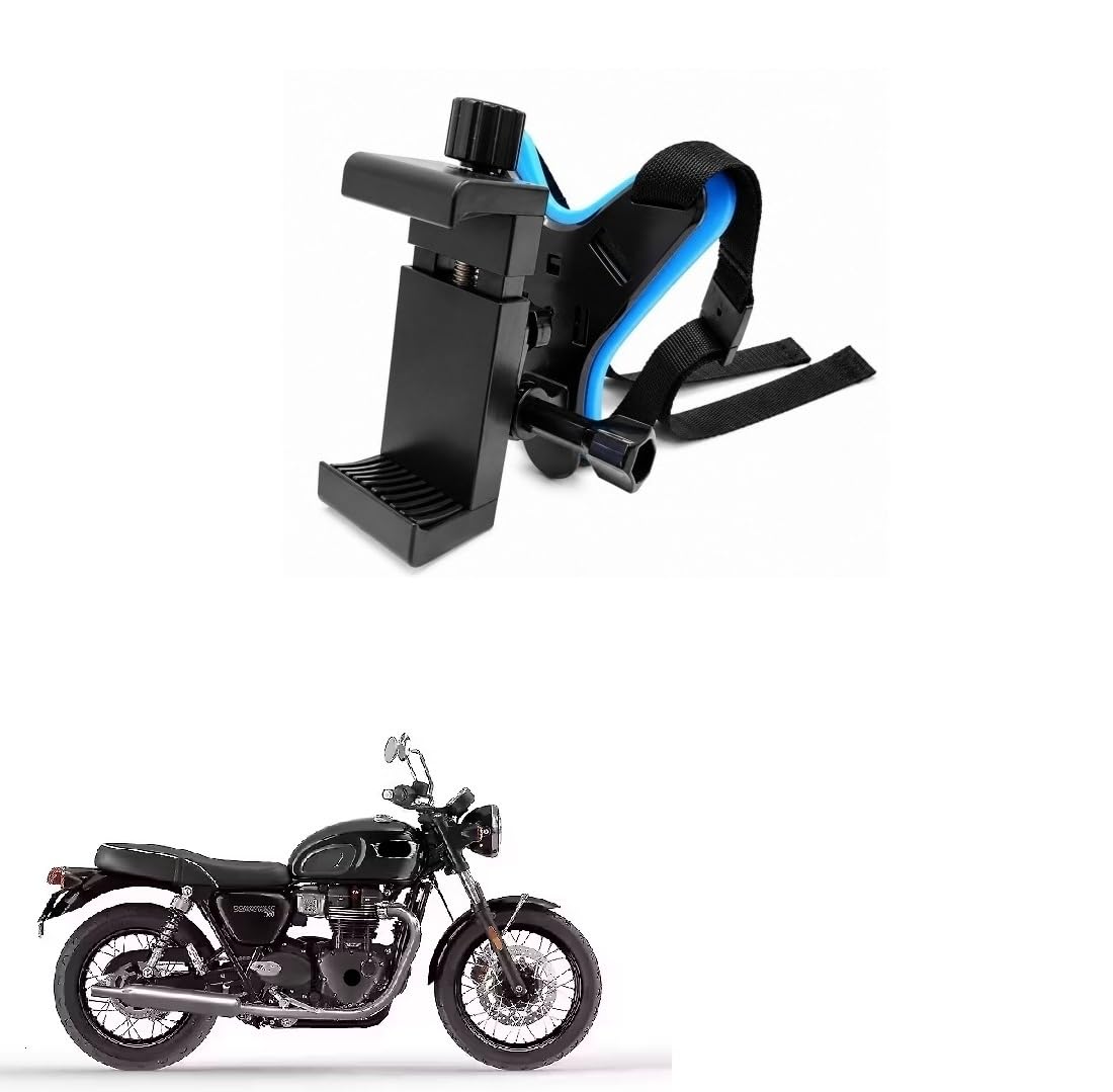 helmet mount kit with adjustable phone holder & action camera mount, universal motorcycle helmet chin strap mount, 360° adjustable bracket for smartphone & action cameras for bonneville t120 black