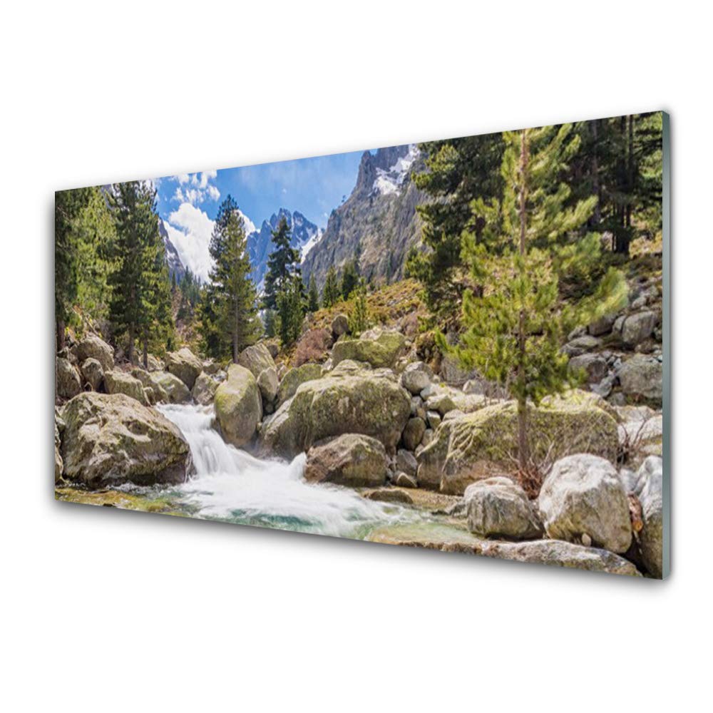 Tableau moderne résistant avec 4 crochets et impression paysage de lac