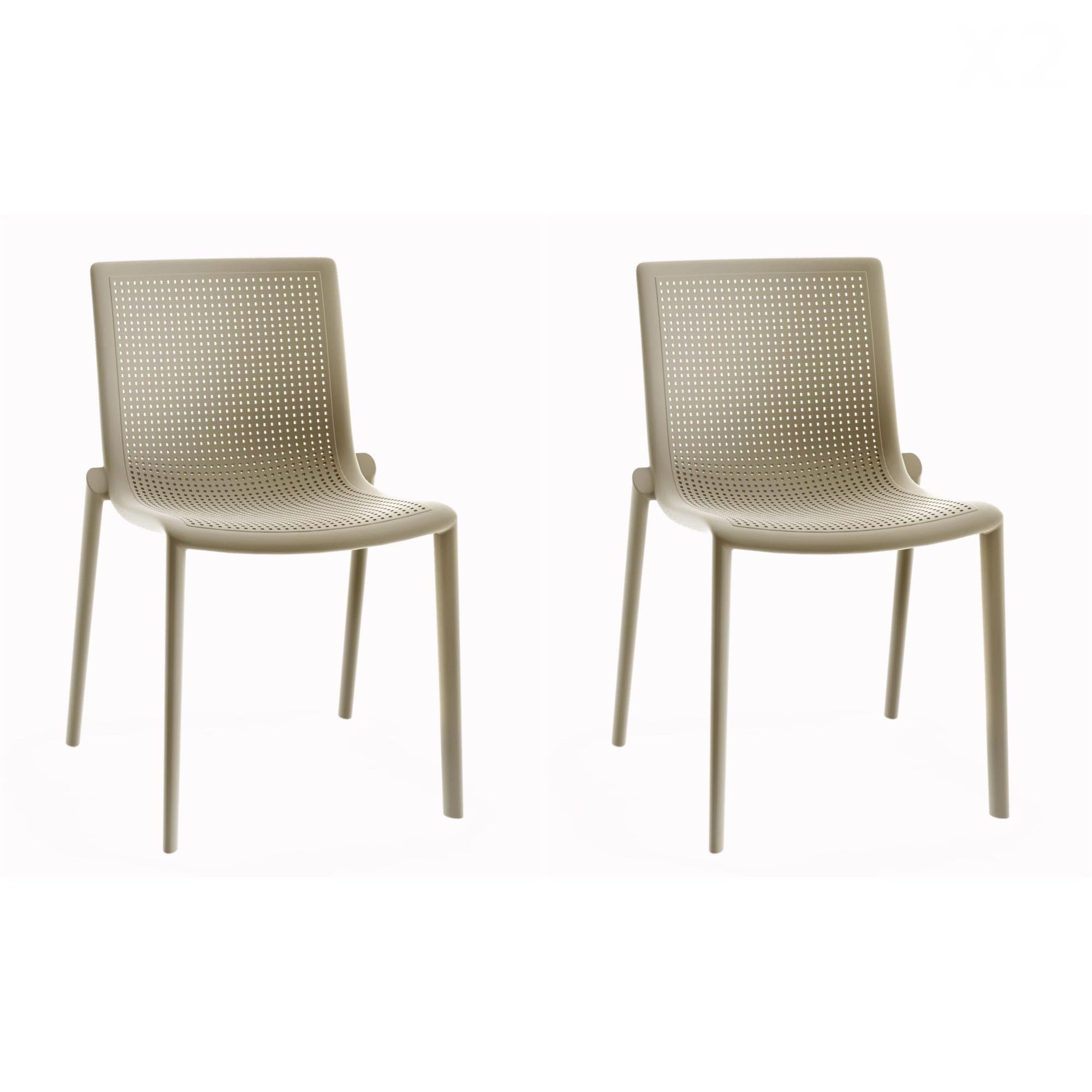 Resol Set de 2 sillas de diseño Beekat para Interior, Exterior, jardín - Color Arena