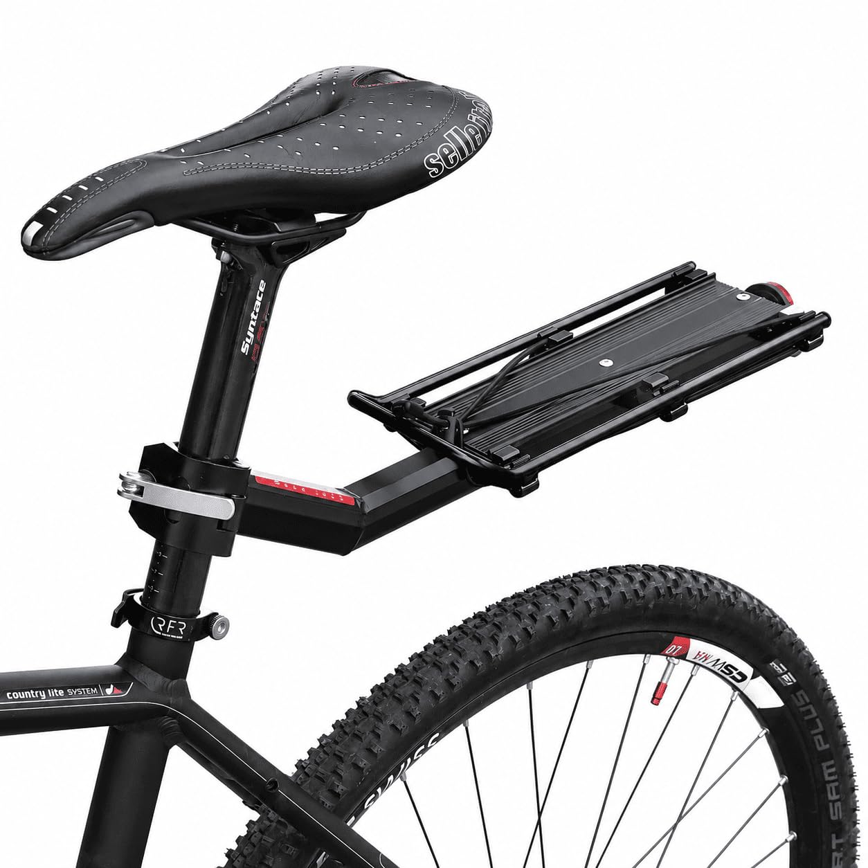 MidGard Fahrrad Gepäckträger für Sattelstütze aus Aluminiumlegierung, mit Reflektor- verstellbar für 24-29 Zoll Fahrräder, belastbar bis maximal 9 kg