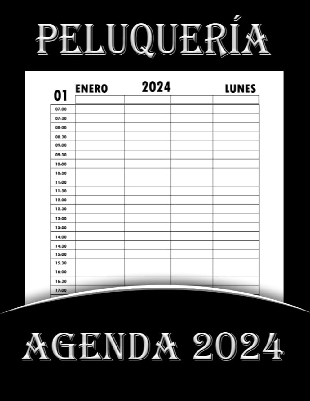 Independently published Agenda Peluquería 2024: Libro de citas para peluquerías y estilistas, día por página con fechas y horas (Spanish Edition)
