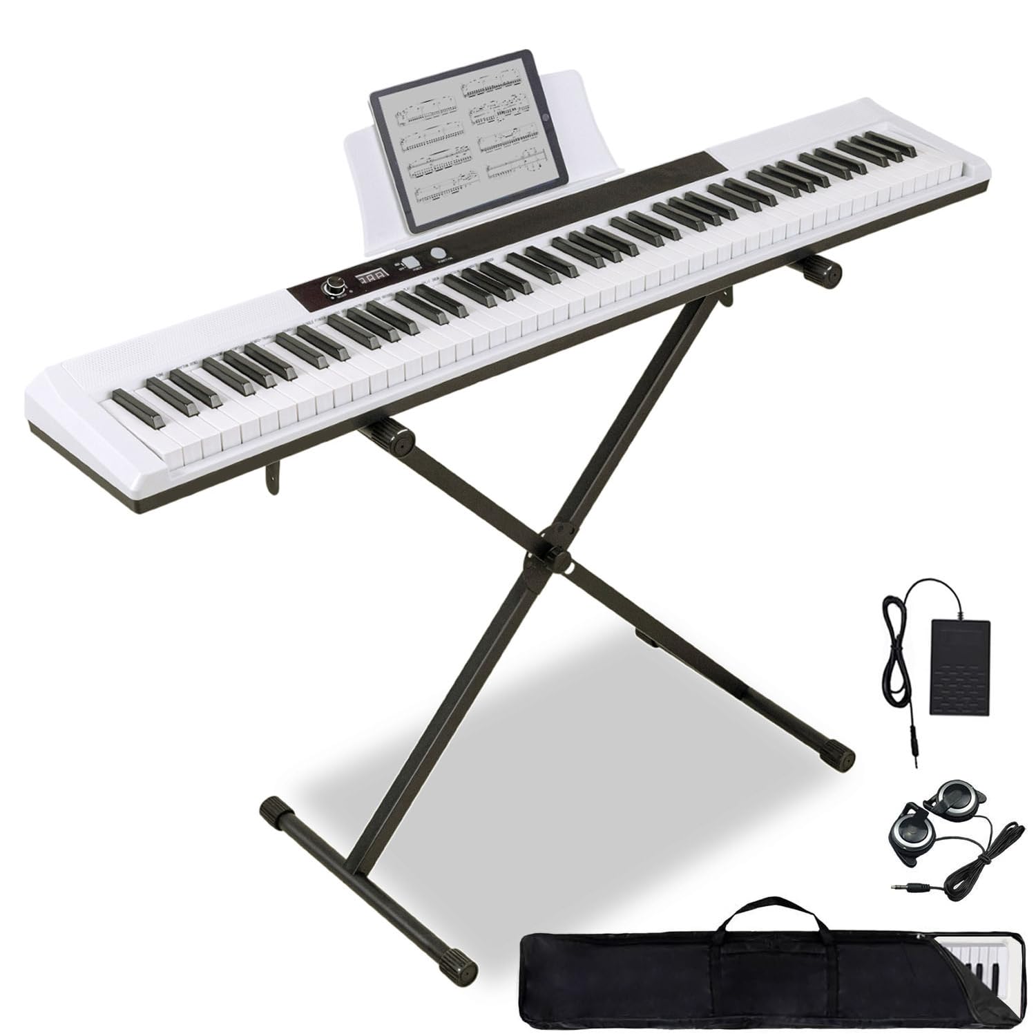 88 Key Piano Keyboard Beginner Electric Digital Piano with Semi Weighted Keys,Sustain Pedal