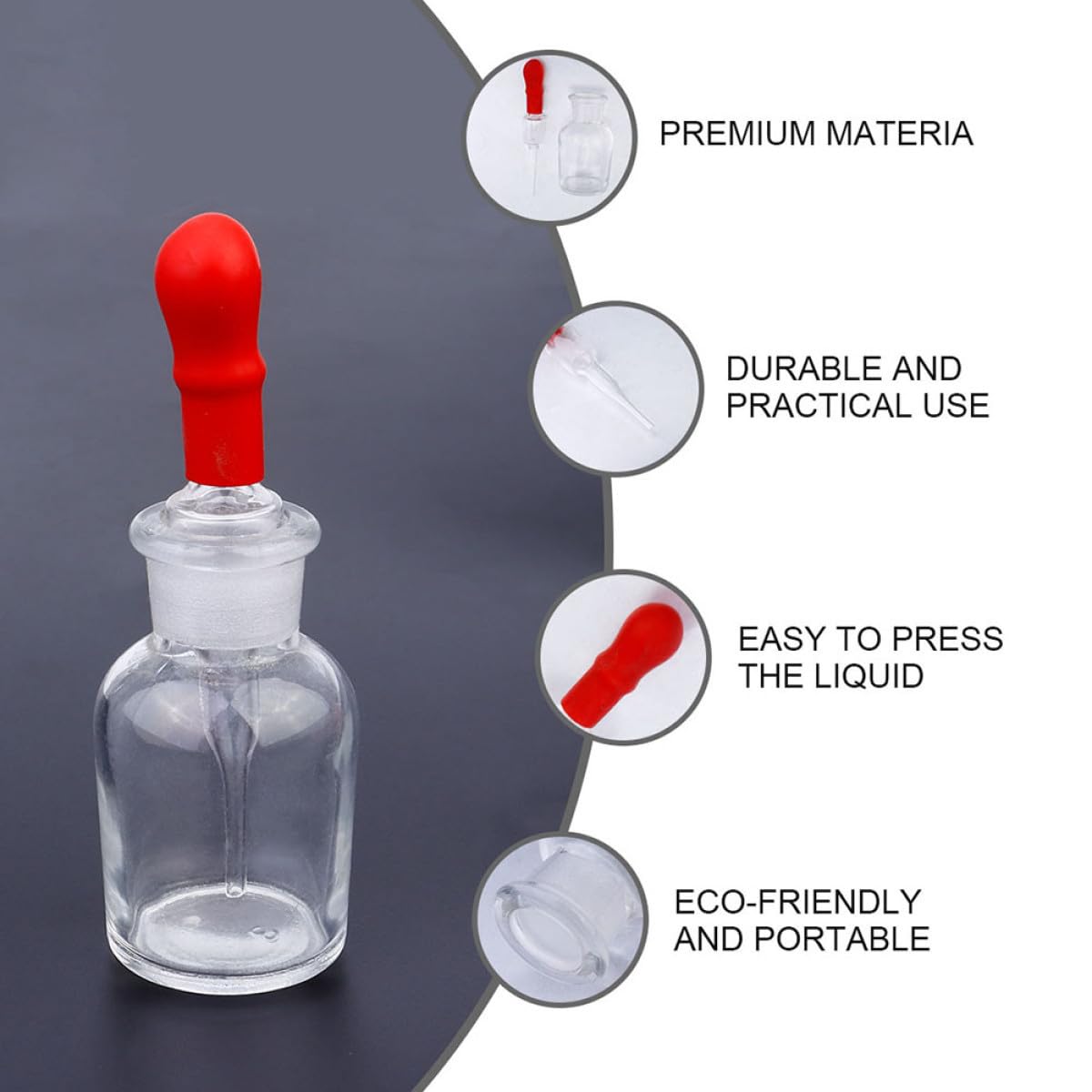 6 Flaconi Contagocce in Da Laboratorio Da 30 Ml 60 Ml E 125 Ml Per Prodotti Chimici E Oli Essenziali