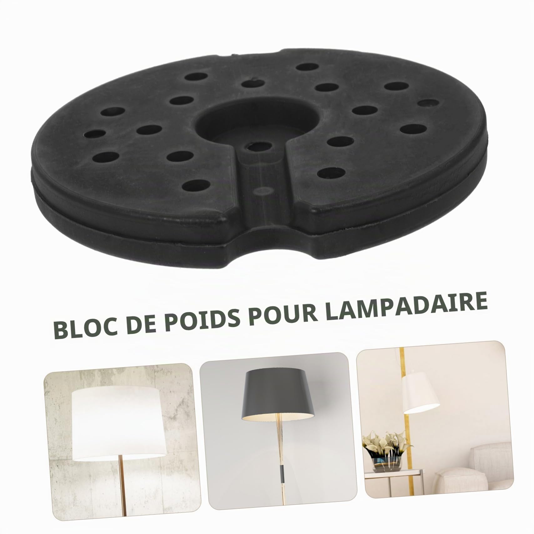 Base Lestée Pour Lampe De Bureau 8.07X7.87 Pouces En Caoutchouc Robuste Pied De Lampadaire Stable Accessoire Luminaire Intérieur Pour Maison Bureau