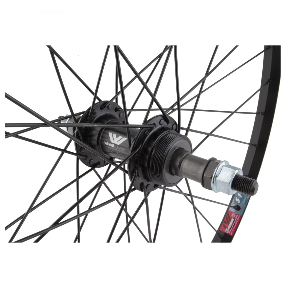 Wheel Master Rear Bicycle Wheel 24 x 1.75 36H, Alloy, Bolt On, Black