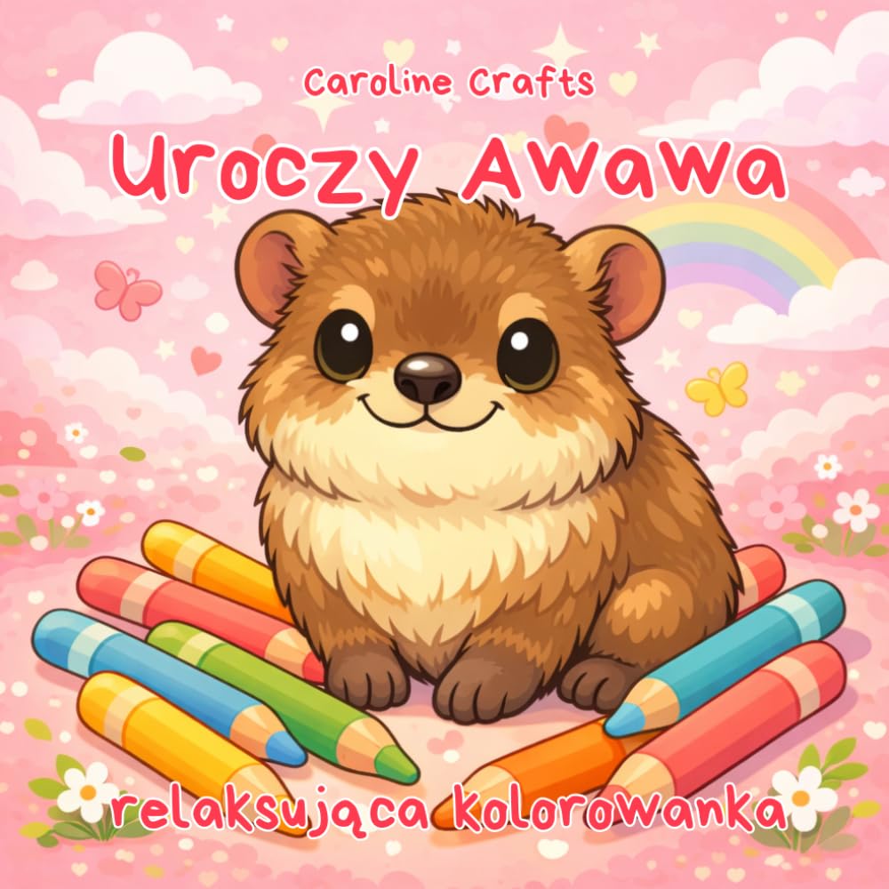 Uroczy Awawa: Kolorowanka z góralkiem skalnym dla dzieci i dorosłych | Relaksująca kolorowanka ze zwierzętami, naturą i uroczymi wzorami | Kreatywna i relaksująca kolorowanka