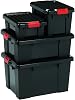 IRIS, set of 3 storage boxes 'Power Box', SK-450, snap-on lock, plastic, black, 50 l, 59 x 38.5 x 32 cm