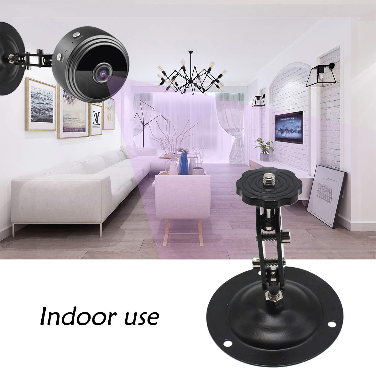 黒色 360度回転 防犯カメラ スタンド式 黒色 360度回転 防犯カメラ