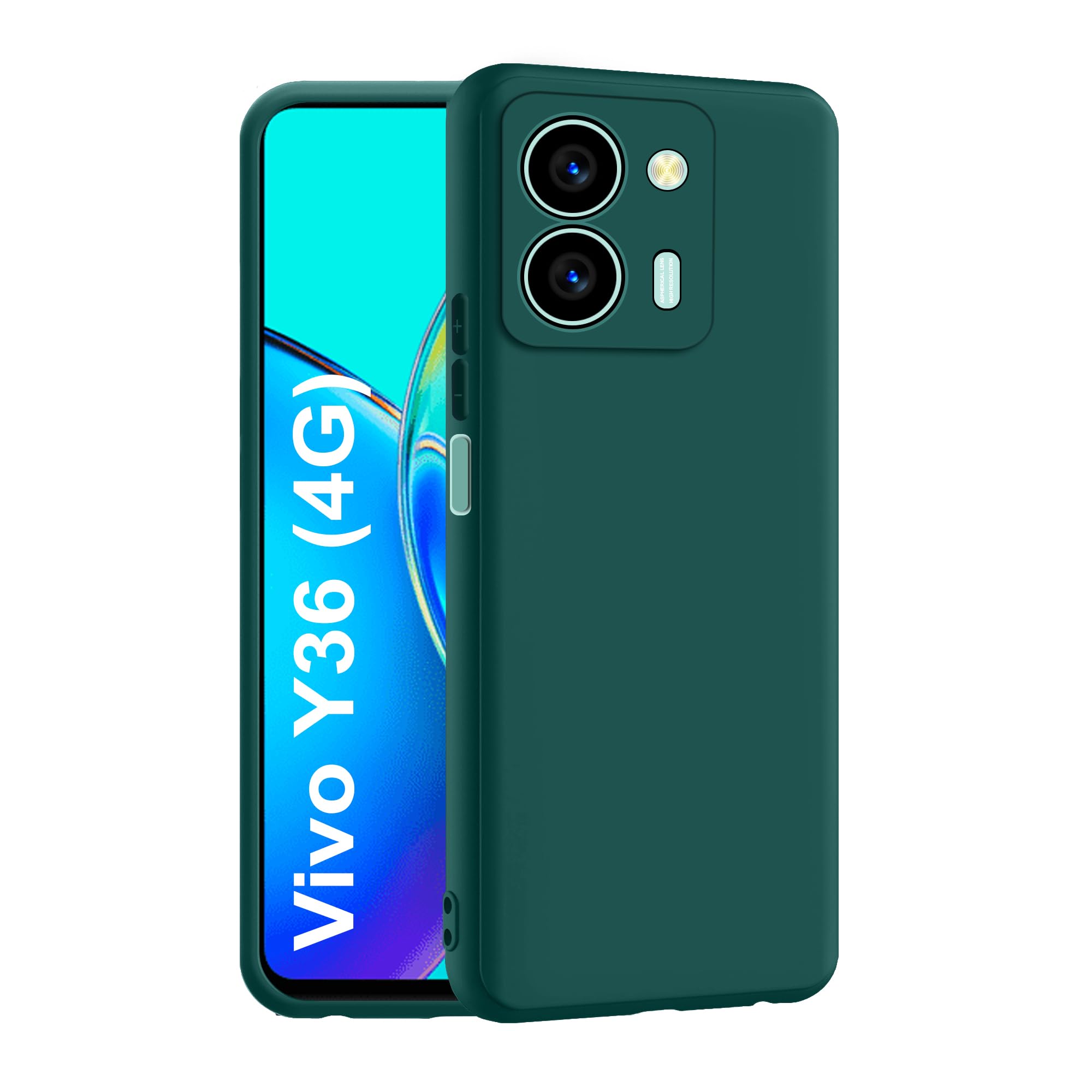 CEDO Vivo Y36 (4G) Back Cover | Camera Bump Protection & Inner Velvet Fabric Lining | Ultra Slim Matte Soft Rubberised Case Cover (Green) (B0CK5GCNNT) Amazon Price History, Amazon Price Tracker