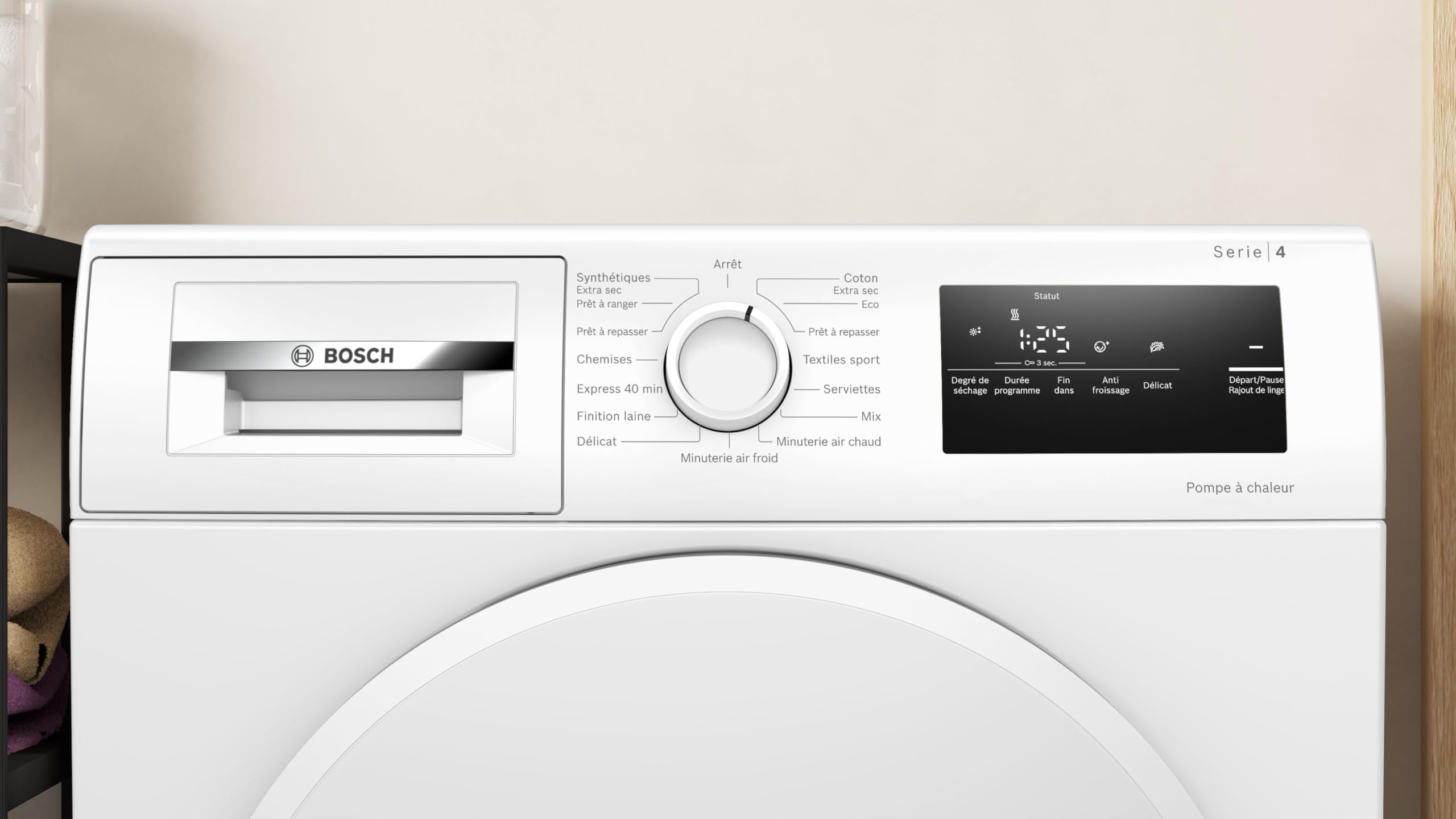 Bosch Série 4 Sèche linge Pompe à chaleur 8 kg Blanc WTH8300DFR