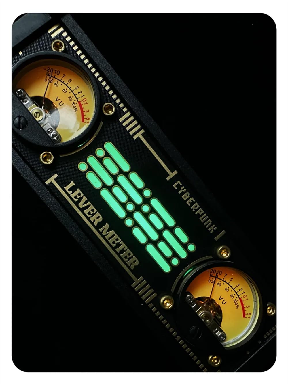 Sound aktiviertes VU Meter, mit RGB Hintergrundbeleuchtung, Stereo Mikrofon Lautstärke, Desktop Audiopegelanzeige, für Heim Audiosysteme