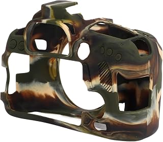 Shanrya Capa para câmera de silicone, capa protetora de silicone de fácil acesso resistente à sujeira resistente ao desgaste resistente a poeira contra arranhões para câmera digital 70D (camuflagem)