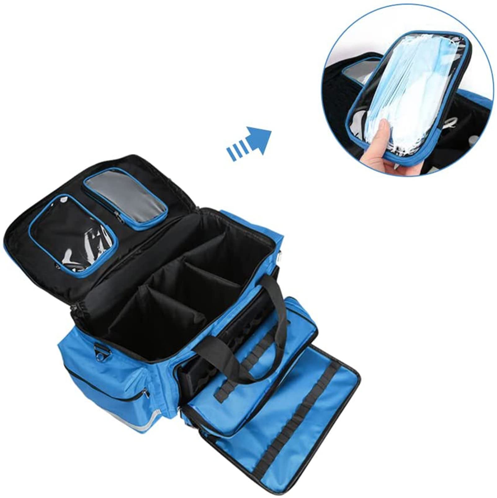 RSGK Bolsa Médica Bolsa De Primeros Auxilios Vacía, Bolsa De Trauma De Emergencia, Bolsa De Rescate Portátil Caja De Botiquín De Primeros Auxilios En Capas, para El Cuidado De La Salud En El Hogar