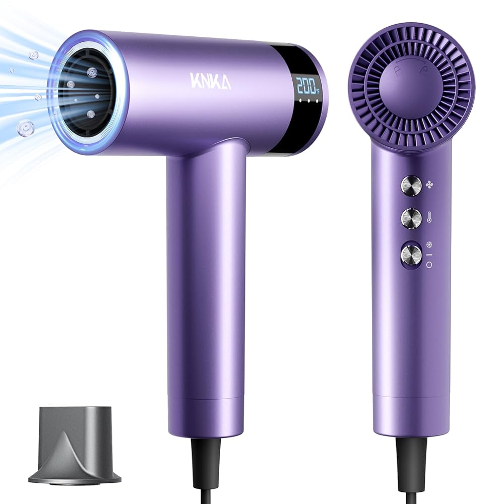 KNKA Hair Dryer, High Speed Blow Dryer, Negative Ionic