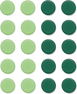 Qualsen Fridge Magnets, 20pcs Small Refrigerator Magnets for Whiteboard, Kids, Mini Cute Magnets for Locker, White Board, Kitchen, Office, Classroom (Green Tones)
