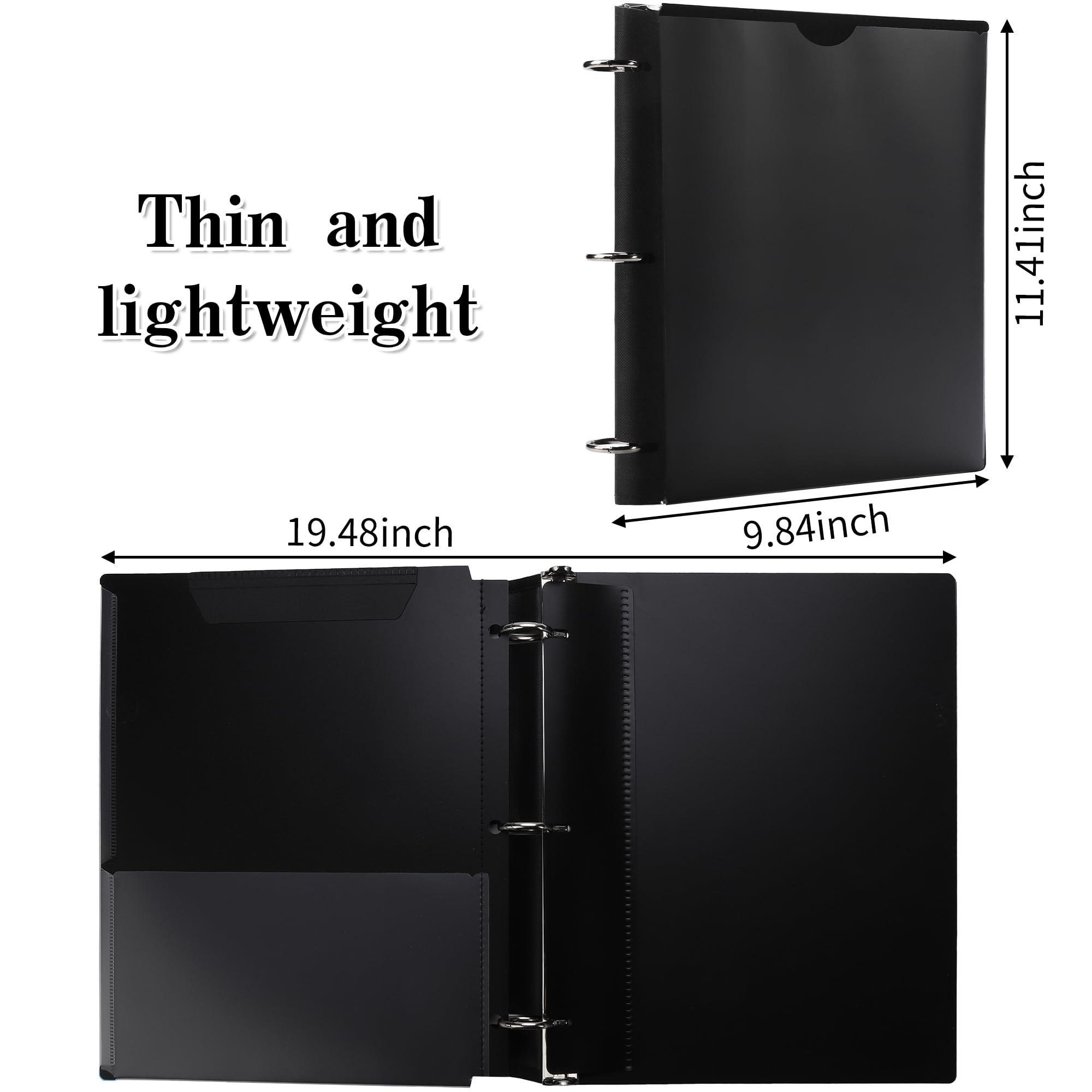 360° schwenkbarer 3-Ringordner, verbesserte faltbare Ordner, 2,5 cm, 6 Stück, dünn, klein, 3-Ringbuch, passend für 21,6 x 27,9 cm, für Zuhause, Schule und Büro, Ordner, 6 verschiedene Farben