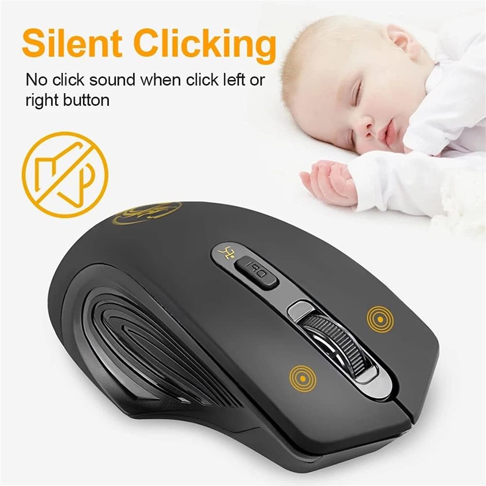 Souris sans Fil, 2.4GHz Wireless Souris Silencieuse Portable 3 DPI Réglables Souris Gamer Optique avec Nano Récepteur USB Mouse Ergonomique pour Bureau/Mac/PC/Windows/Linux/Vista