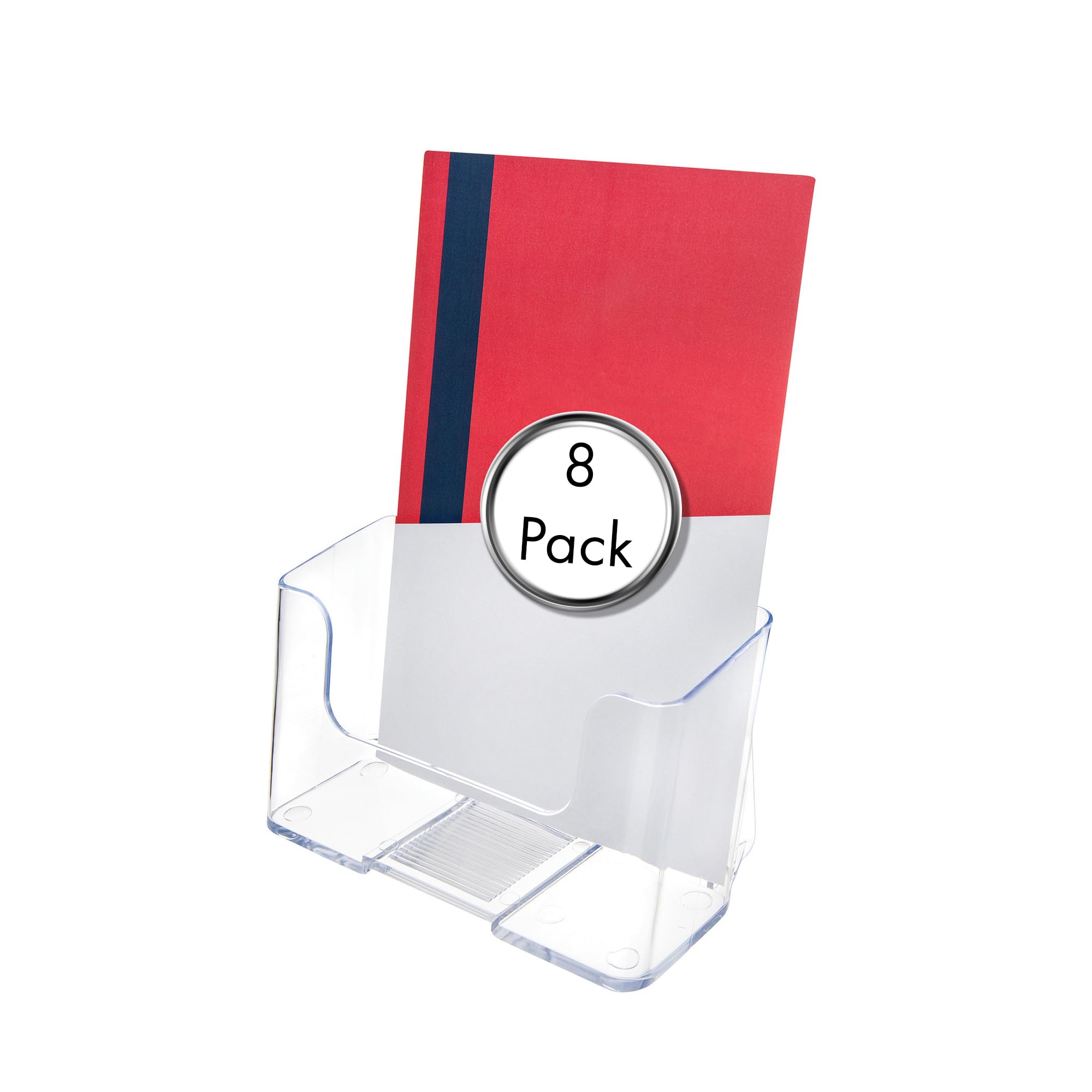 Deflecto A5 Portrait High Back Single Compartment Literature - Pack of 8 - Magazine File Holder - Wall Mounting Option