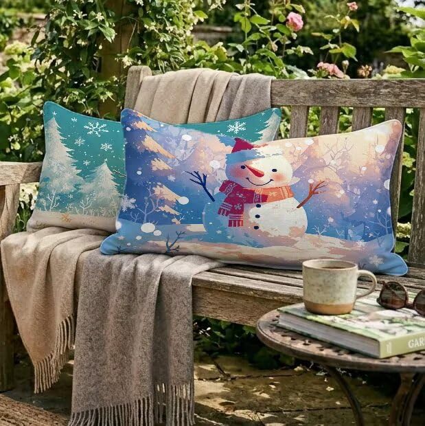 Housse coussin extérieur en lin imperméable idéale pour canapé et terrasse