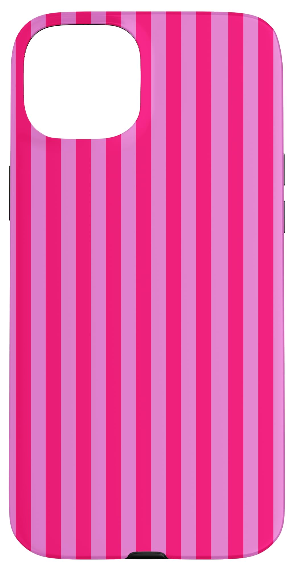 Hot Pink and Pink Stripes Geometric Vertical Lines Pattern Case for iPhone 15 Plus