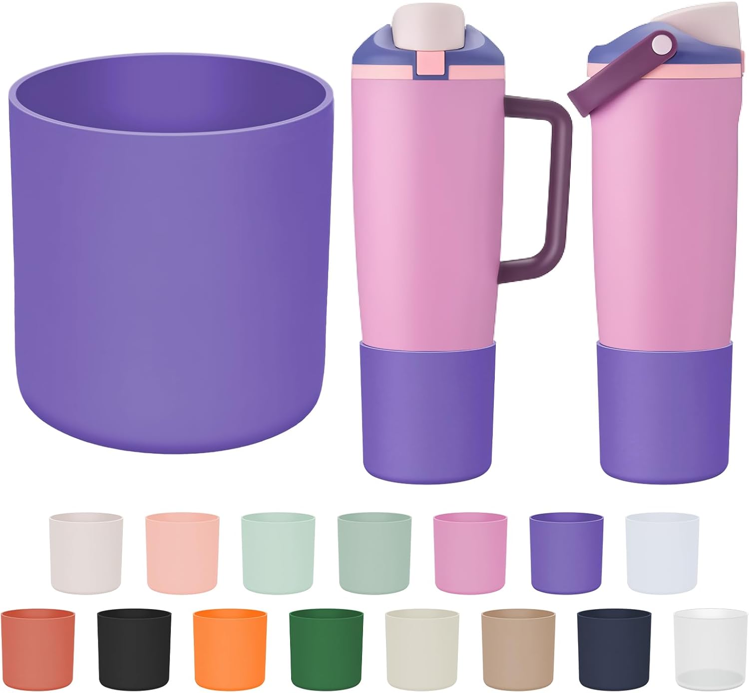 Silicone Higher Boot Compatible with Owala 30oz & 40oz FreeSip Sway Bottles & Tumblers, Large Protection Anti-slip Bottom Cover Sleeve for Freesip Sway Tumbler and Bottle